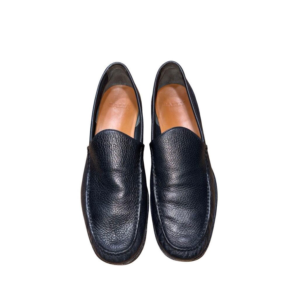 BALLY SWiss Made SUELO Black Grainy Leather Loafers    Size: US 11.5D